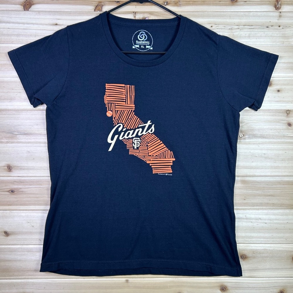 MLB San Francisco Giants T-Shirt Womens XL Black California Logo Short Sleeve
